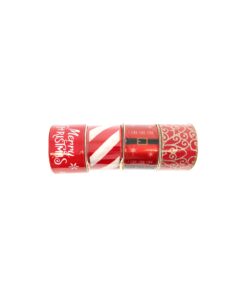 Red Christmas Ribbon Roll Assorted 6.3cmx2.7m