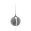 Silver Foam Christmas Ball With White Line 8cm