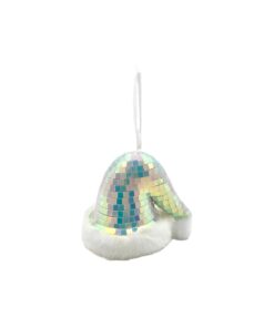 Iridescent Disco Christmas Hat Ornament 12x10cm