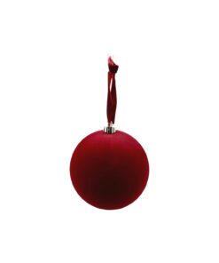 Burgundy Flocked Balls 10cm