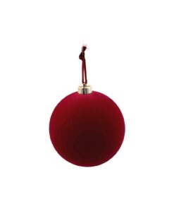 Burgundy Flocked Balls 15cm