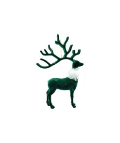 Green Christmas Deer Ornament 11x3x17cm