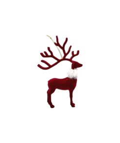 Red Christmas Deer Ornament 11x3x17cm