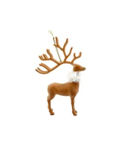 Light Coffee Christmas Deer Ornament 11x3x17cm