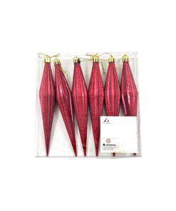 Dark Red Christmas Decoration 6pc 17cm