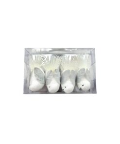Christmas Foam Feather Birds 4pc 8cm