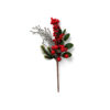 Artificial Pine Branch Picks With Red Berries 30cm