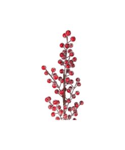 Snowy Artificial Berry Branches 60cm