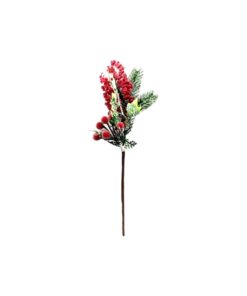 Artificial Pine Branch Picks With Berries 38cm
