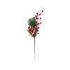 Artificial Pine Branch Picks With Red Berries 53cm