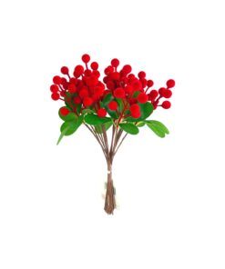 Artificial Red Berry Bouquet 16pc 28cm