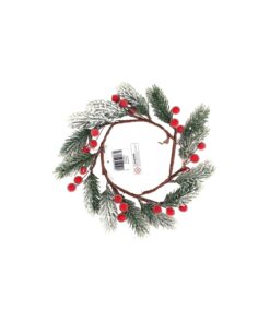 Christmas Pine Wreath With Red Berries 30cm