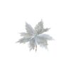 Artificial Poinsettia Flower Silver With Clip  29cm