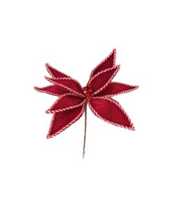 Artificial Poinsettia Flower Red With Clip 32cm