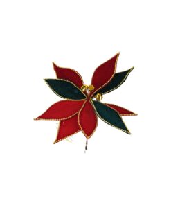Artificial Poinsettia Flower With Clip 29cm