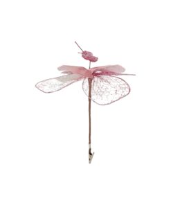 Artificial Butterfly Pink With Clip 22cm