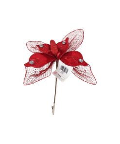 Artificial Butterfly Red With Clip 30cm