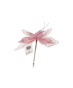 Artificial Butterfly Pink With Clip 30cm
