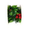 Artificial Double-Faced Green Leaf Ribbon With Red Berries