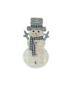 Iridescent Tinsel Snowman Ornament 30x55cm