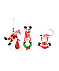 Light Up Hanging Nylon Santa Assorted