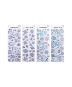 Long Silver Glittery Window Clings Assorted