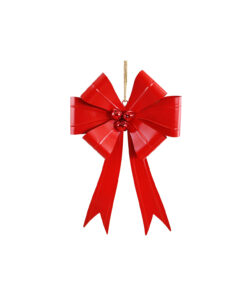 Red Metal Fancy Bow With Bells 34x52cm