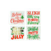 Square Santa Glitter Card Box Assorted