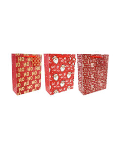 Medium Ho Ho Ho Glitter Giftbag Assorted