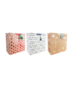 Extra Large Square Kraft Foil / Glitter Giftbag Assorted