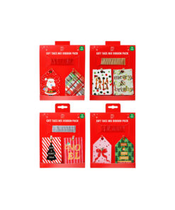 Foil Gift Tags With Ribbon Assorted 12pk