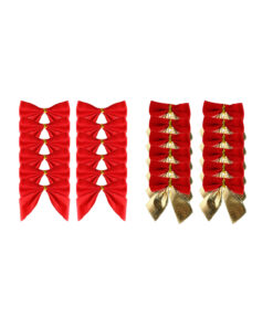 Tie-On Flocked Gift Bows Assorted 12pk