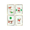 Cartoon Gold Frame Foiled Cards 6pk