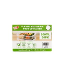 Clear PP Food Container 500ml 50pk