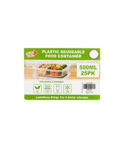Clear PP Food Container 500ml 25pk