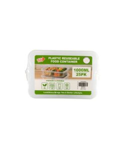 Clear PP Food Container 1000ml 25pk