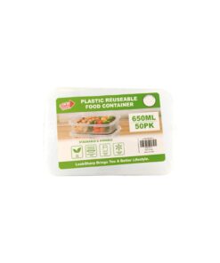 Clear PP Food Container 650ml 50pk
