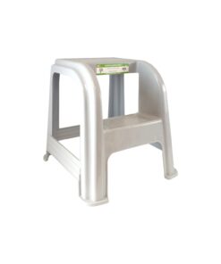 Grey PP Ladder Stool 43.5x35.5x44cm