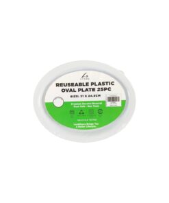 White PP Oval Plate 31x24.5cm 25pc