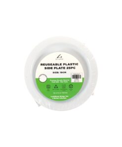 White PP Side Plate 18cm 25pc