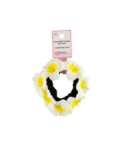 White Frangipani Flower Hair Rope 4.5cm