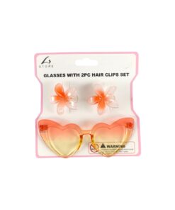 Heart Glasses With 2pc Flower Hair Clips Set Assorted - Image 4