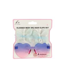 Heart Glasses With 2pc Butterfly Hair Clips Set Assorted - Image 6