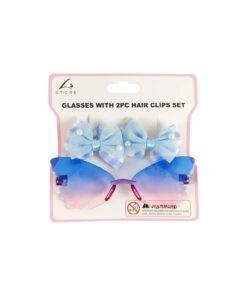 Butterfly Glasses With 2pc Bow Hair Clips Set Assorted - Image 5
