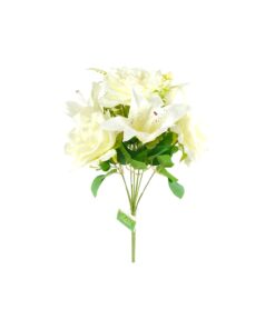 Alternative view of multi color Artificial Rose and Lily 9 Heads 43cm Assorted