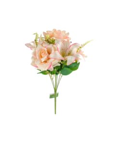 multi color Artificial Rose and Lily 9 Heads 43cm Assorted - Image 4