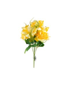 multi color Artificial Rose and Lily 9 Heads 43cm Assorted - Image 5