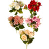 Multi color Artificial Rose Hydrangea 9 Heads 50cm Assorted
