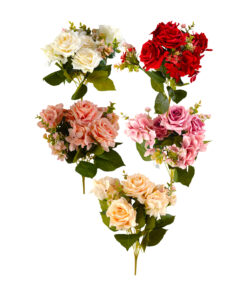 multi color Artificial Rose Hydrangea 9 Heads 50cm Assorted
