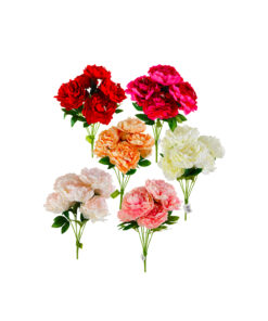 Multi color Artificial Peony 7 Heads 53cm Assorted